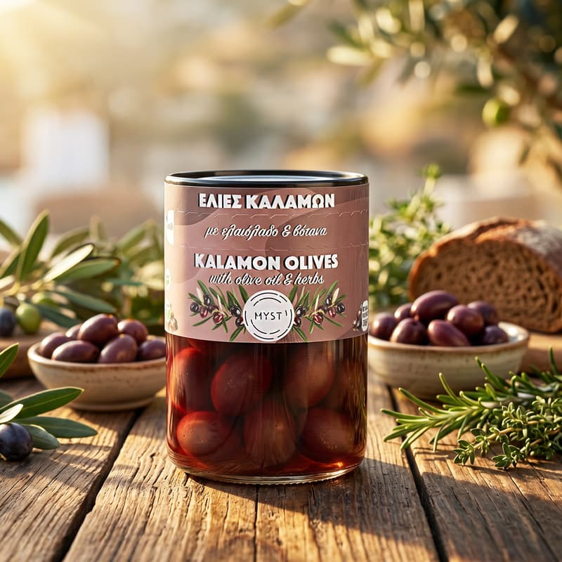 Ελιές Καλαμών Ολόκληρες με Ελαιόλαδο & Βότανα - Image 3