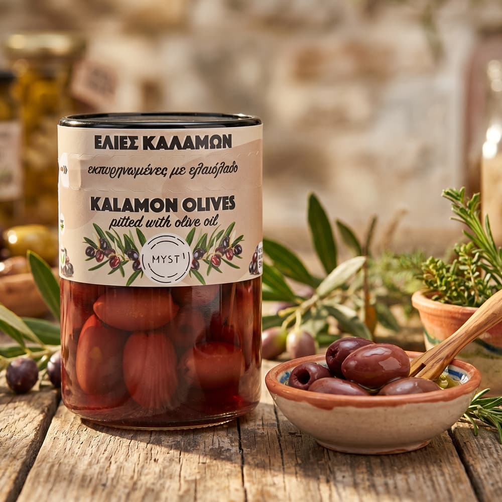 Ελιές Καλαμών Εκπυρηνωμένες με Ελαιόλαδο & Βότανα – Bild 3
